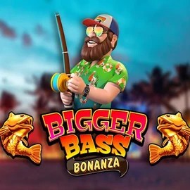 Bigger Bass Bonanza slot logo by Pragmatic Play at Robocat Casino
